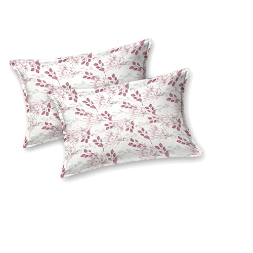 Bella Casa Double Bedsheet Set Cotton King Size With 2 Pillow Covers Floral Design Pink Colour - Stella Collection, 180 Tc - Image 4