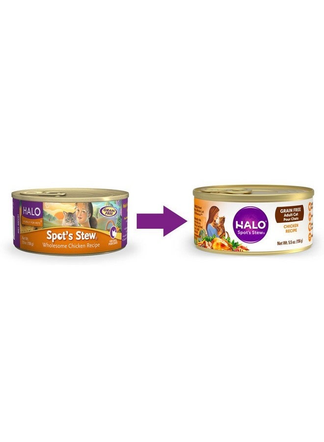 هالو طعام القطط الرطب هالو، وصفة دجاج كامل، باتيه رطب خالٍ من الحبوب، طعام قطط معلب لترطيب إضافي، علبة 5.5 أونصة (عبوة من 12 قطعة) - Image 5
