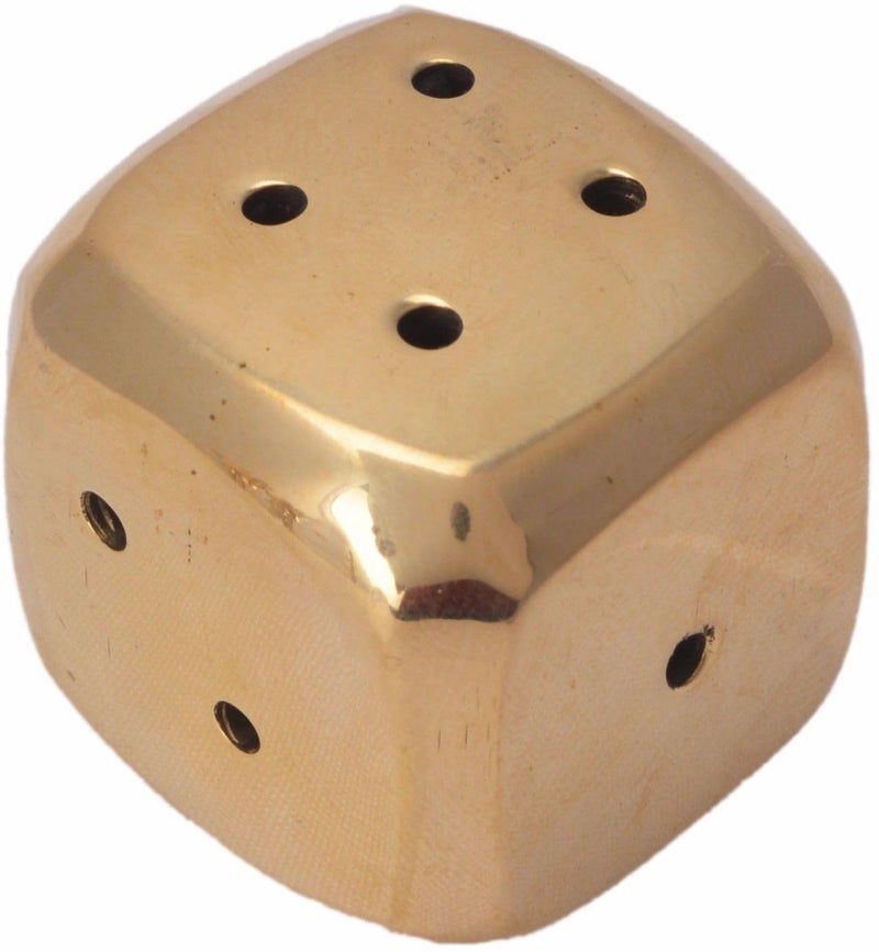 DOKCHAN Solid Brass Dice 6 Side Spot with Round Corner/Ludo Brass Dice for Game (Size - 1 in) - Image 3