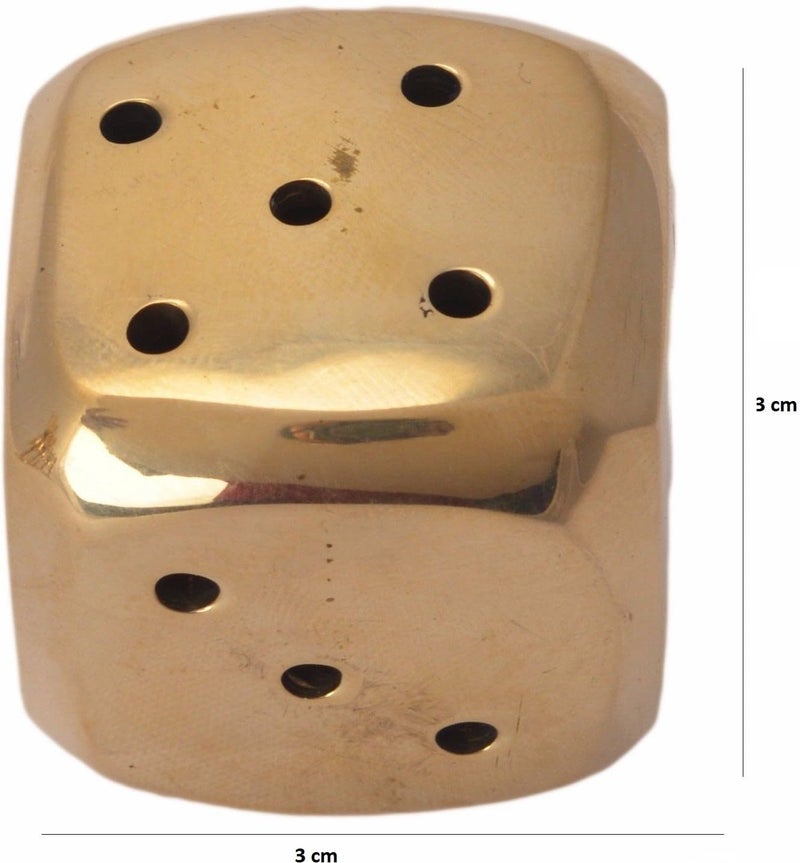 DOKCHAN Solid Brass Dice 6 Side Spot with Round Corner/Ludo Brass Dice for Game (Size - 1 in) - Image 2