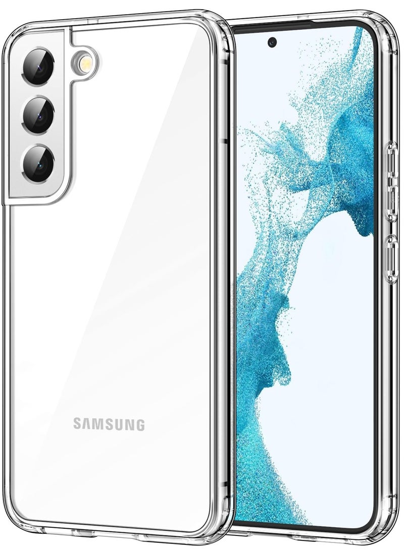 جي تيك حافظة لهاتف سامسونج جالاكسي S22 5g 6.1 بوصة غير صفراء مقاومة للصدمات غطاء هاتف واقي مضاد للخدش هارد بي سي خلفي شفاف - Image 1