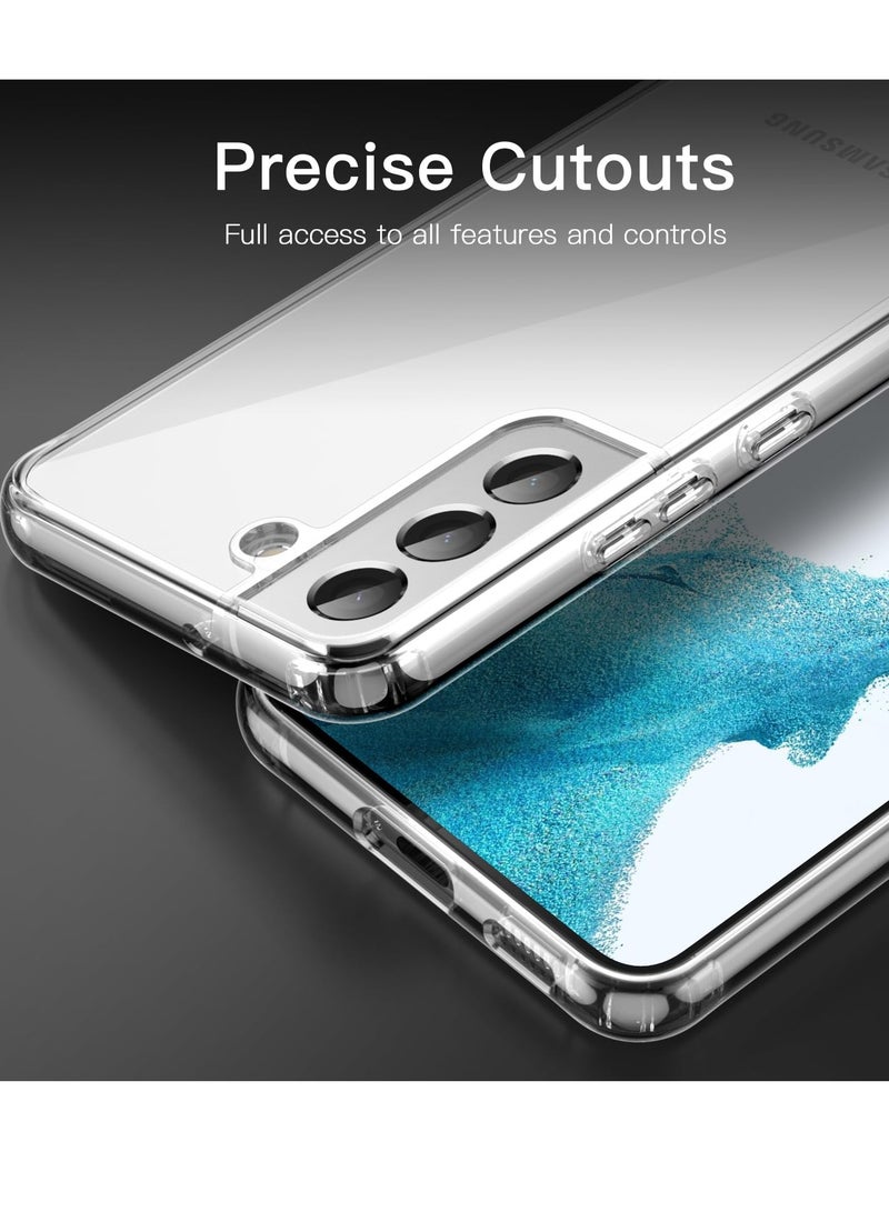 جي تيك حافظة لهاتف سامسونج جالاكسي S22 5g 6.1 بوصة غير صفراء مقاومة للصدمات غطاء هاتف واقي مضاد للخدش هارد بي سي خلفي شفاف - Image 5