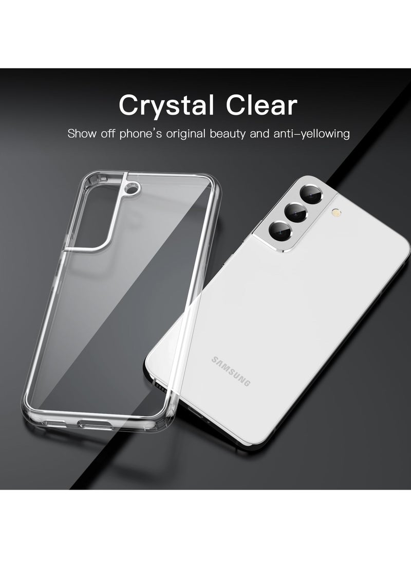 جي تيك حافظة لهاتف سامسونج جالاكسي S22 5g 6.1 بوصة غير صفراء مقاومة للصدمات غطاء هاتف واقي مضاد للخدش هارد بي سي خلفي شفاف - Image 3