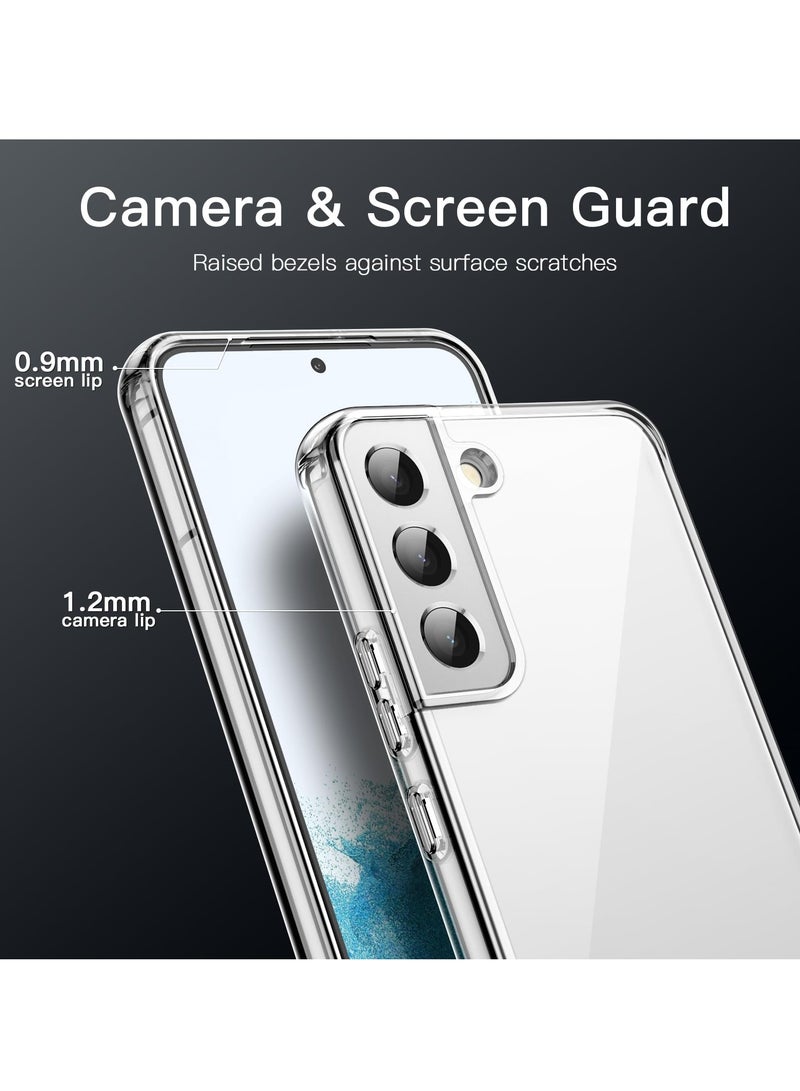جي تيك حافظة لهاتف سامسونج جالاكسي S22 5g 6.1 بوصة غير صفراء مقاومة للصدمات غطاء هاتف واقي مضاد للخدش هارد بي سي خلفي شفاف - Image 4