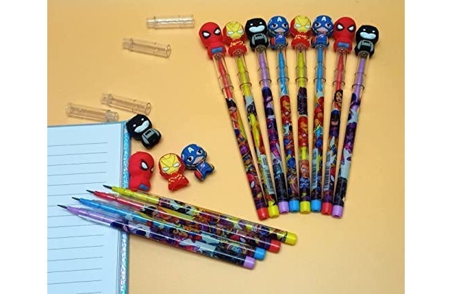 Tera13 Multicolor Cartoon Floral Pencil Set for Boys & Kids (12 Pcs), School Writing & Drawing Pencils, Stationary Items - Image 4