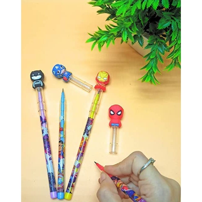 Tera13 Multicolor Cartoon Floral Pencil Set for Boys & Kids (12 Pcs), School Writing & Drawing Pencils, Stationary Items - Image 2