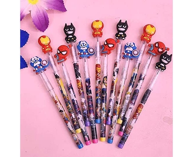Tera13 Multicolor Cartoon Floral Pencil Set for Boys & Kids (12 Pcs), School Writing & Drawing Pencils, Stationary Items - Image 3