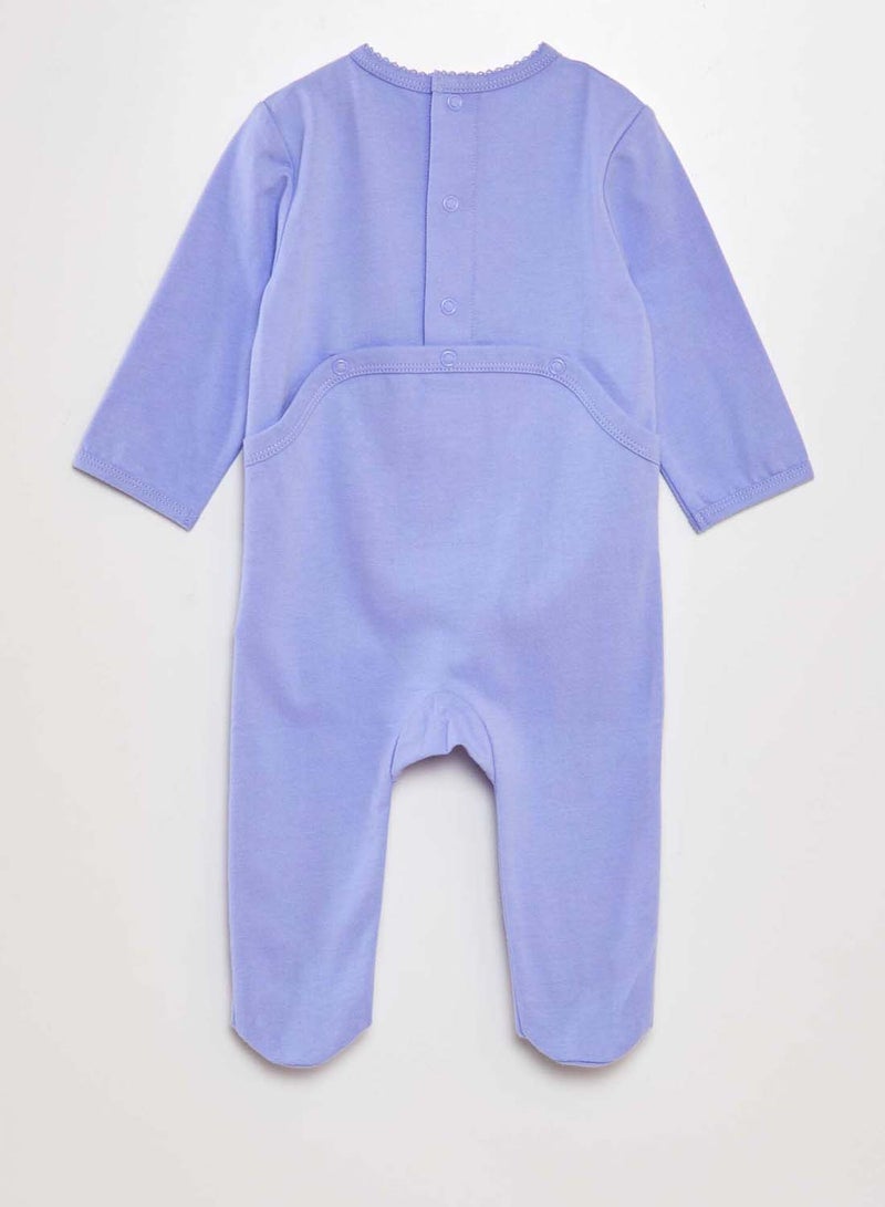 Kiabi cotton-sleepsuit-pyjamas-purple - Image 3