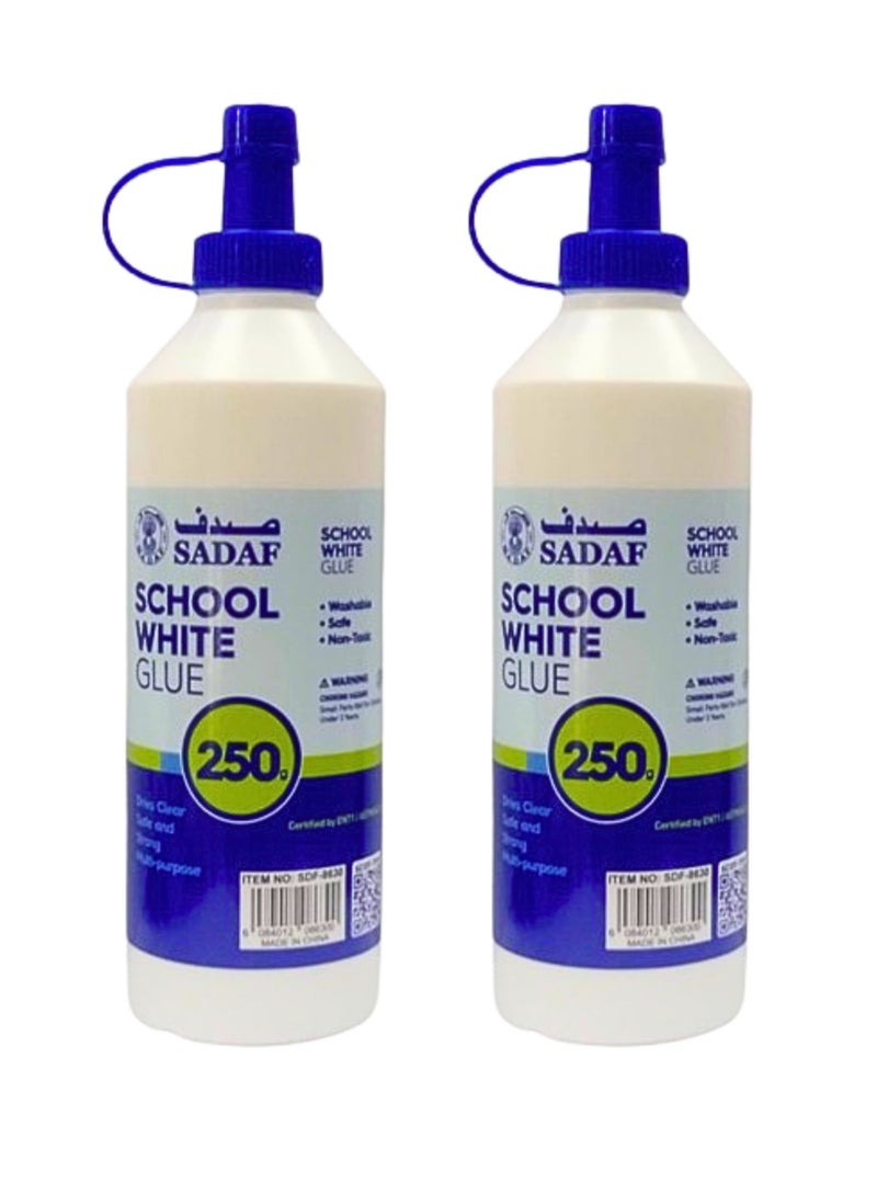 Sadaf White Glue 250g Dries Clear Safe And Strong Multi purpose 2-Pieces - Image 1