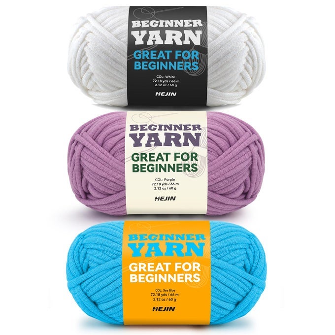 3X60G WHITEPURPLEBLUE YARN FOR CROCHETING AND KNITTING3X66M 72YDS COTTON YARN FOR BEGINNERS WITH EASYTOSEE STITCHESWORSTEDWEIGHT MEDIUM 4COTTONNYLON BLEND YARN FOR BEGINNERS CROCHET KIT