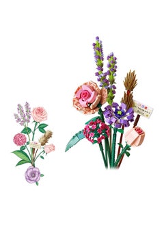 Y&D Flower Bouquet Building Blocks, Blocks Sending DIY Construction Toy Sets with Exquisite Packaging Boxes, Suitable for Room Decoration Aesthetic Desk 547 Pieces, 8 Flowers  - Image 1