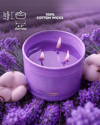 96NORTH Luxury Lavender Soy Candle | Large 3 Wick Jar Candle | Up to 50 Hours Burning Time | 100% Natural Soy Wax | Relaxing Aromatherapy Aesthetic Candle | Housewarming Gift for Women and Men - Image 5