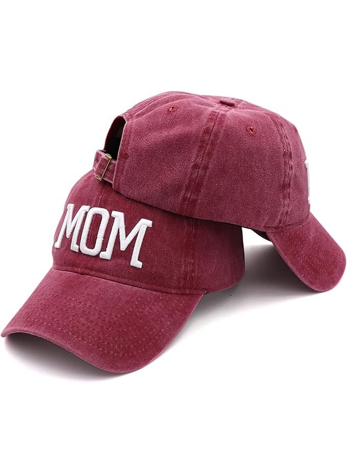 SHENGHUI Mom and Dad Hats Fathers Day Mom Dad Gifts Hat Embroidered Adjustable Baseball Caps Gift for Couples Parents（2pcs） - Image 3