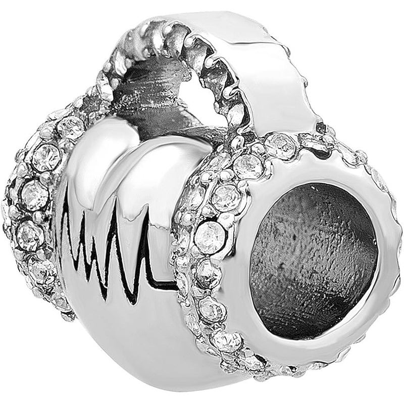كوين تشارمز Hear Heartbeat Electrocardiogram Charm ECG Beads for Bracelets - Image 3
