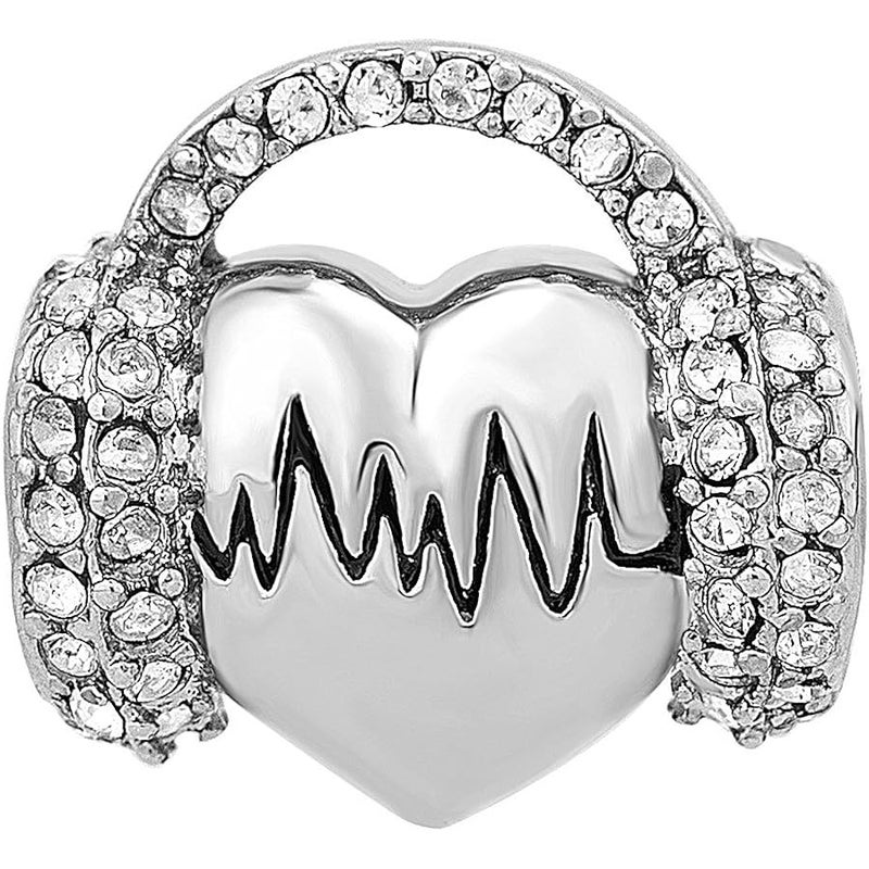 كوين تشارمز Hear Heartbeat Electrocardiogram Charm ECG Beads for Bracelets - Image 2