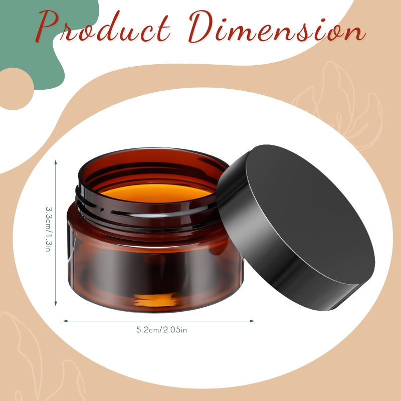 Patelai 4 Pieces Round Wide-mouth Leak Proof Plastic Container Jars with Lids for Travel Storage Makeup Beauty Products Face Creams Oils Salves Ointments DIY Making(1 Ounce,Amber) - Image 2