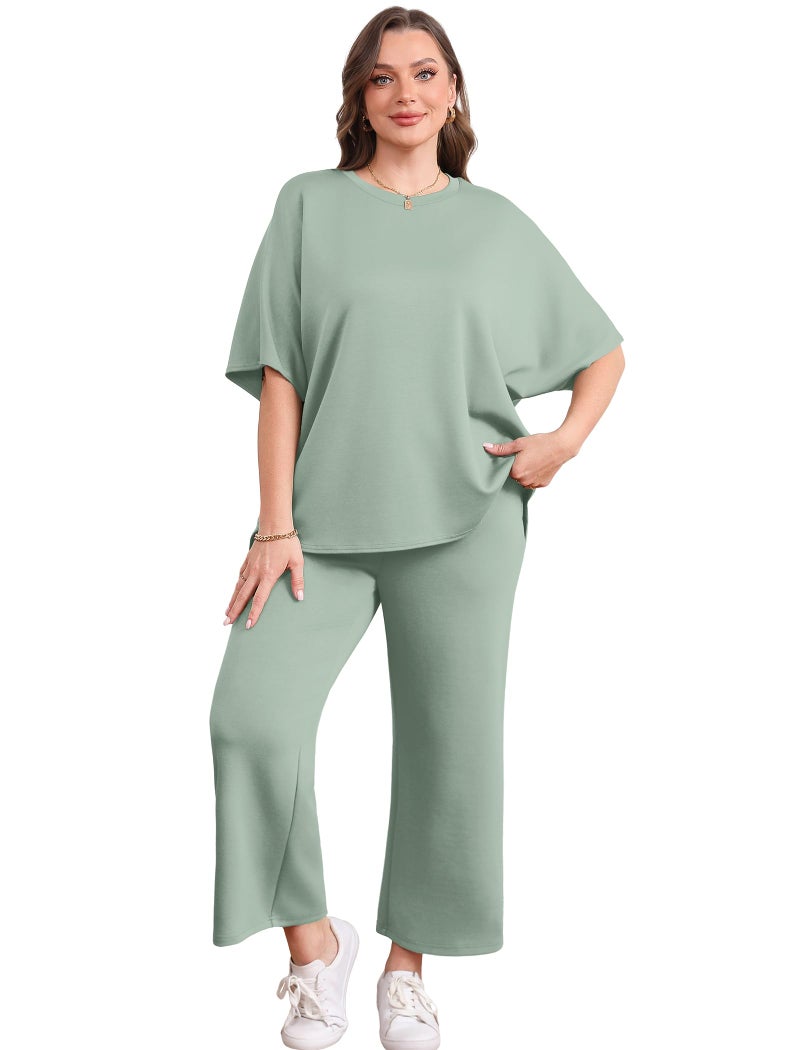 Sampeel Two Piece Sets for Women Lounge Comfy Airport Outfits Vacation Clothes Matching Sets Summer Fashion Clothing Travel School Teachers Sage Green L - Image 4