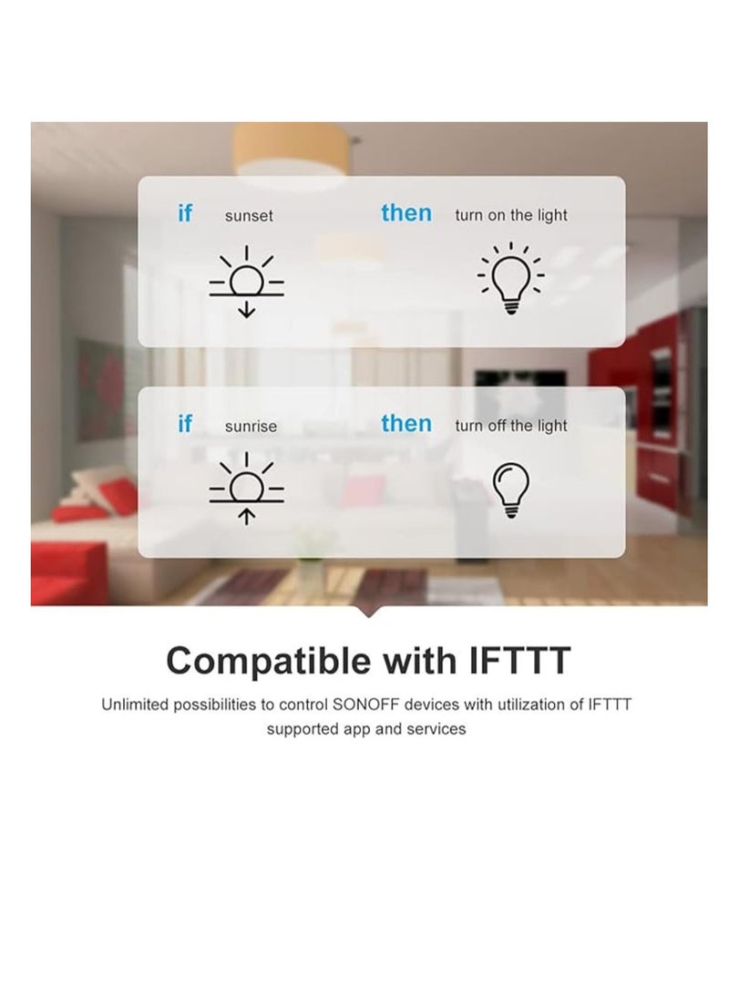 WiFi Smart Wall Light Switch with Touch Button, 4 Gang 1 Way Work, Compatible with Alexa and Google Home, Tuya APP Remote Control, Timing Function, Voice Control Switch For Home & Apartment.