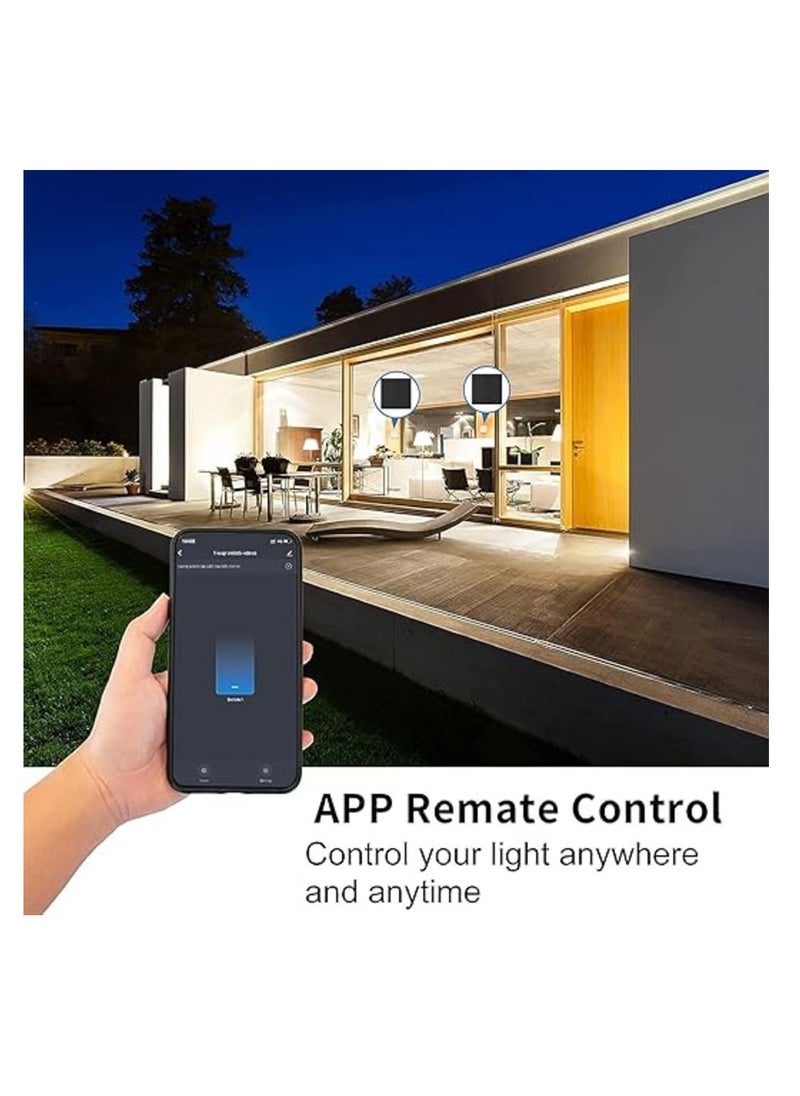 WiFi Smart Wall Light Switch with Touch Button, 4 Gang 1 Way Work, Compatible with Alexa and Google Home, Tuya APP Remote Control, Timing Function, Voice Control Switch For Home & Apartment.