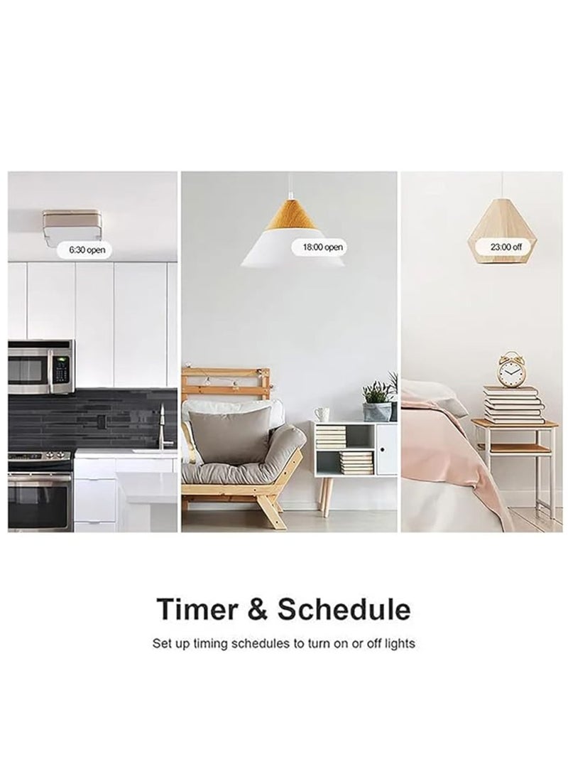 WiFi Smart Wall Light Switch with Touch Button, 4 Gang 1 Way Work, Compatible with Alexa and Google Home, Tuya APP Remote Control, Timing Function, Voice Control Switch For Home & Apartment.