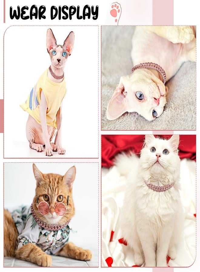 LEIFIDE Dog Chain Collar Diamond Link Puppy Collar 12 mm Wide Dog Necklace Metal Cat Chain Pet Crystal Necklace Jewelry Accessories for Small Medium Large Pet(22 Inch,Rose Gold, Pink) - Image 5