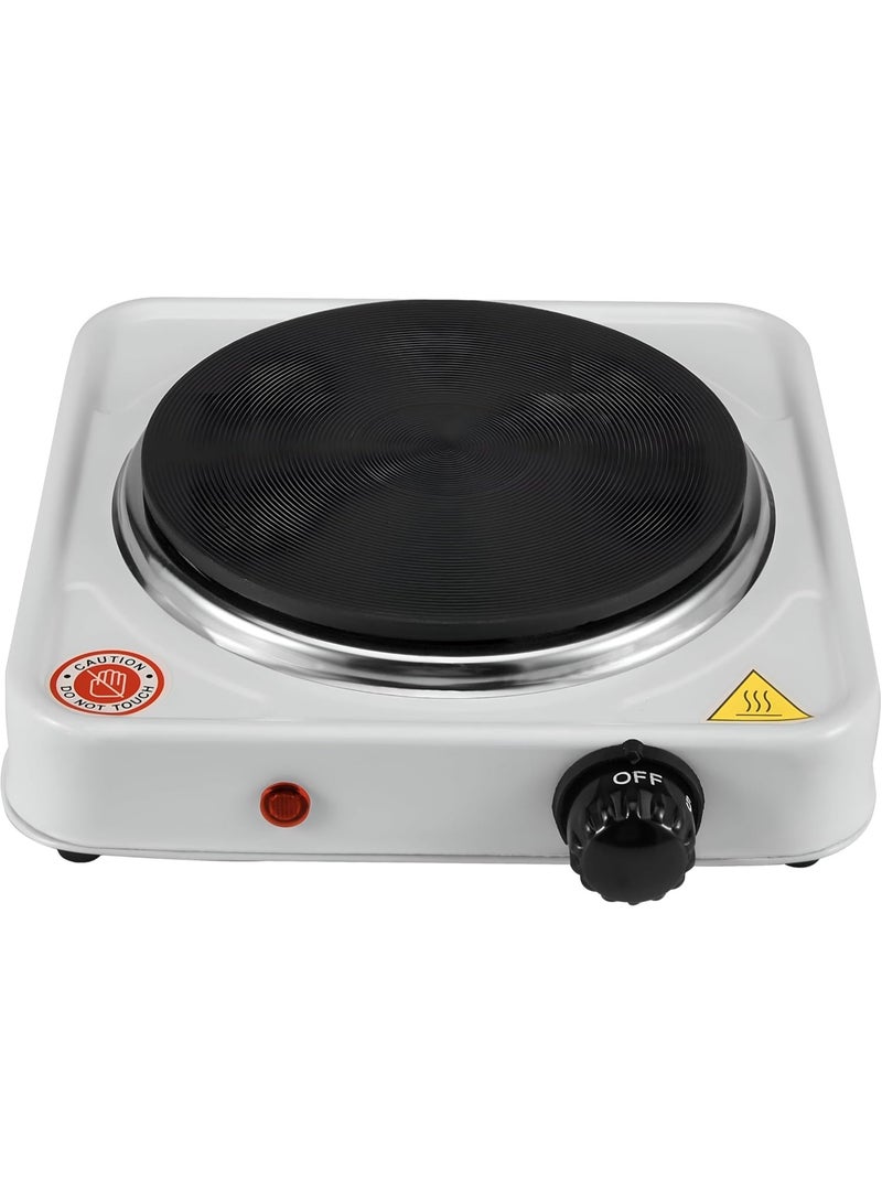 Compact, portable electric stove with one burner and non-stick coating, equipped with overheat protection, operates at 1000 watts, ideal for quick and efficient cooking anywhere. - Image 1