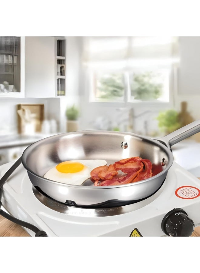 Compact, portable electric stove with one burner and non-stick coating, equipped with overheat protection, operates at 1000 watts, ideal for quick and efficient cooking anywhere. - Image 3