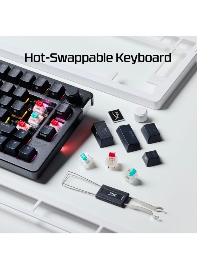 HyperX Alloy Rise 75 Wireless 75% Hot Swappable Mechanical Gaming Keyboard, PC, Up to 80 Hours Backlight On, Dual 2.4GHz Wireless and Bluetooth - Black I 91Y91AA#A2N - Image 5