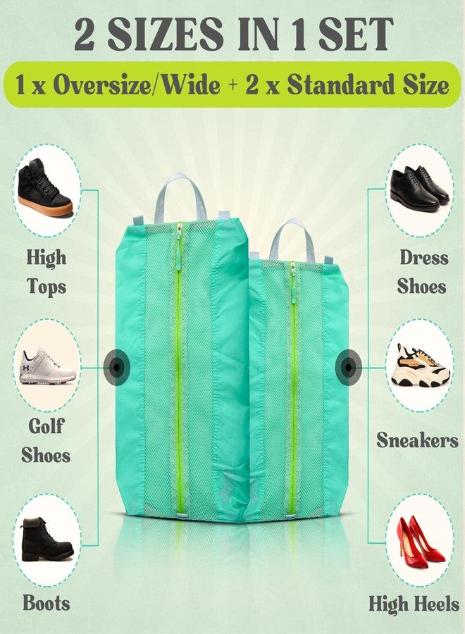 SUITEDNOMAD 3 Pack Ultralight Shoe Bags for Travel Set, Extra Large Shoe Packing Cubes Portable Pouch with Zipper - Image 2