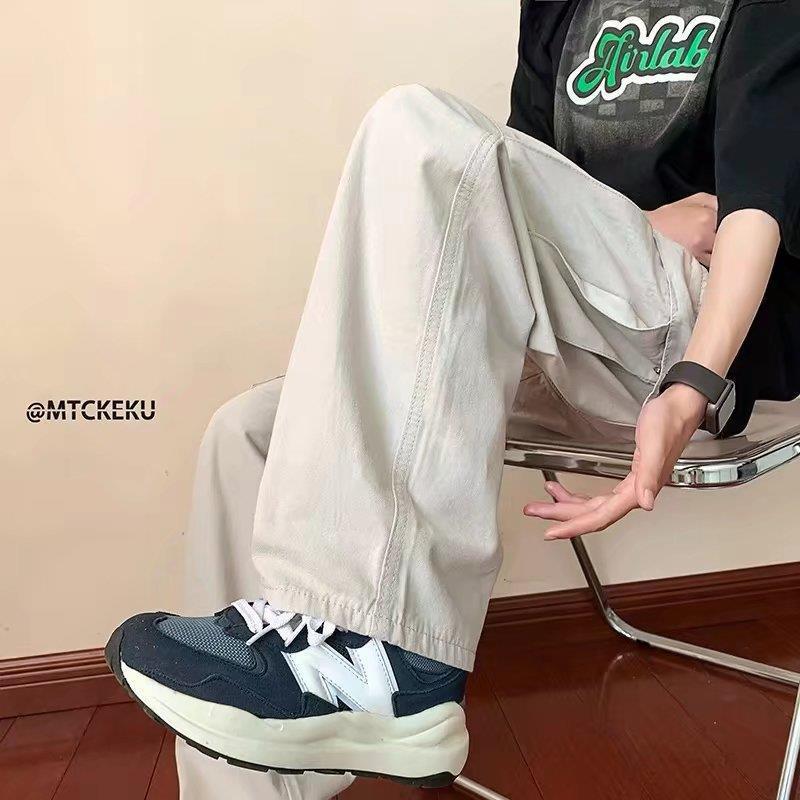 Japanese Style Large Pocket Work Pants Trendy Casual Pants Ins High Street Retro Solid Color Loose Wide Legs For Men And Women - Image 5