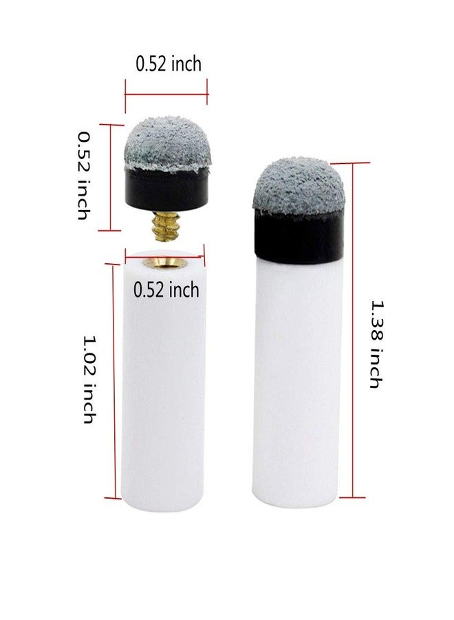 Ltvystore 13mm Soft Grey Cue Tips Billiard Replacement Screw-on Tips with White Pool Cue Stick Ferrules, Durable Professional Snooker Cue Replacement Parts Stick Repair Tool Set, Pack of 30 (13mm) - Image 2