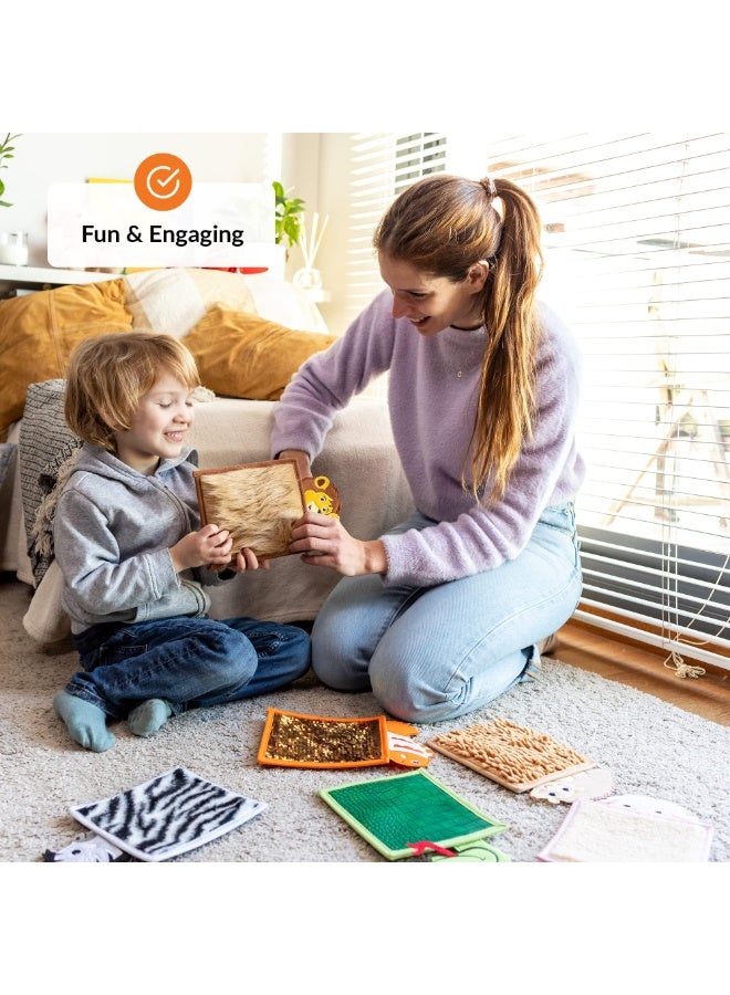 Sensory Mini Mats for Kids,6 PCS Assorted Textured Play Mat, Sensory Tiles, Educational Tactile Sensory Toys for Activity, Sensory Wall Panel, Sensory Room Equipment - Image 5