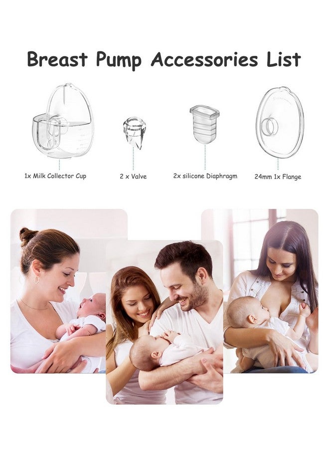 قطع غيار مضخة الثدي القابلة للارتداء متوافقة مع مضخة الثدي القابلة للارتداء MomWills S28، تتضمن صمام منقار البط، غشاء سيليكون، شفة 24 مم، كوب تجميع الحليب - Image 2