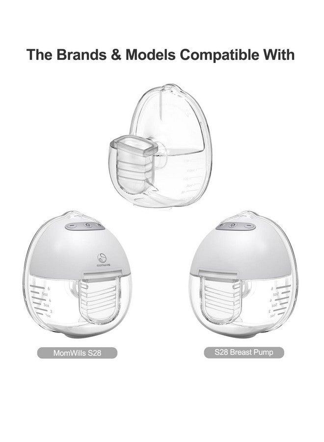 قطع غيار مضخة الثدي القابلة للارتداء متوافقة مع مضخة الثدي القابلة للارتداء MomWills S28، تتضمن صمام منقار البط، غشاء سيليكون، شفة 24 مم، كوب تجميع الحليب - Image 1