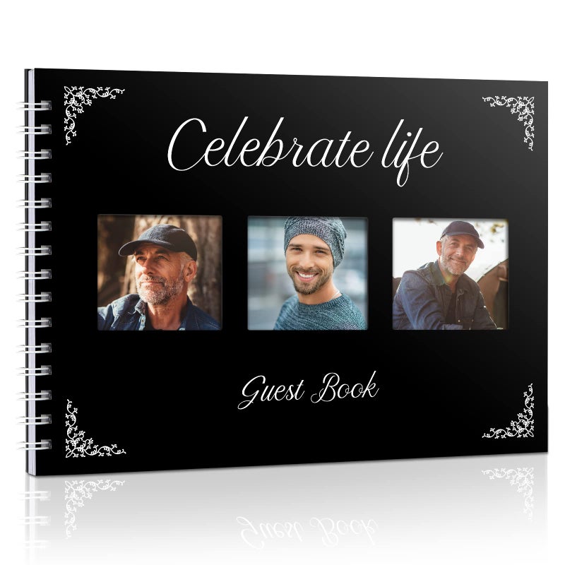 Kathfly Kathfly Funeral Guest Books with Picture Pocket for Memorial Service Celebration of Life Memory Book for Funeral for Address Name 48 Pages 96 Sheets 11 x 85 InchClassic