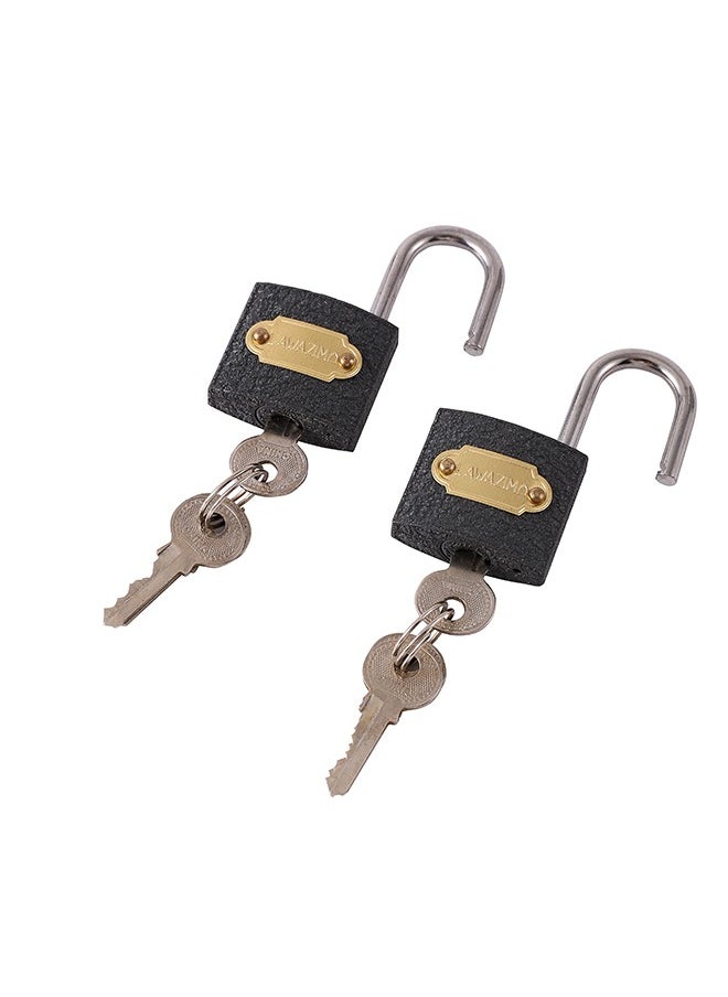 LAWAZIM Cast Iron Padlock -2 Piece 3 - Keyed Anti-pick Tamper-proof Weather-resistant Lock Enhanced Security Protection from Theft -for Gates Doors Sheds Lockers Toolboxes Bikes Luggage and Cabinets  - Image 2