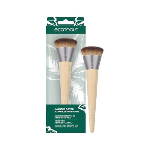 EcoTools Wonder Cover Complexion Brush Makeup Brush For Flawless Foundation Application  Blending Full Coverage Base Brush EcoFriendly Synthetic Bristles CrueltyFree 1 Count