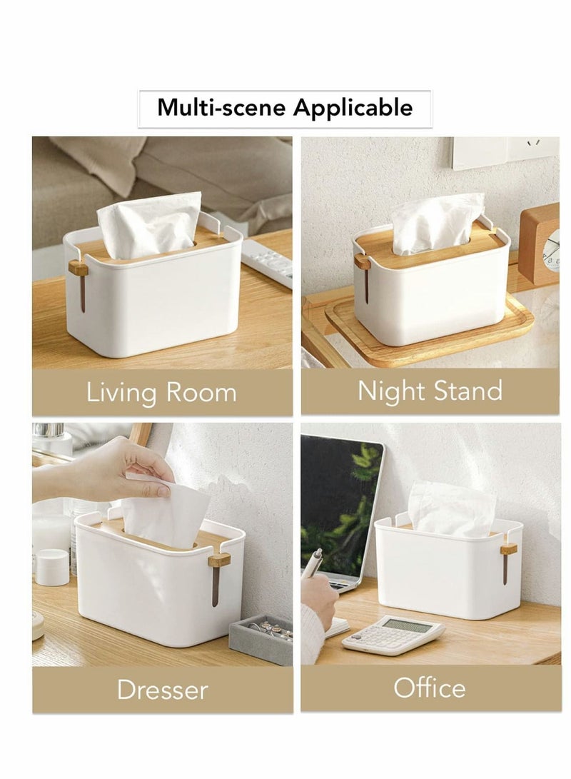 Y&D Box Cover for Disposable Paper Facial Tissues, Wooden Liftable lid Tissue Holder Storage on Bathroom Vanity, Countertop, Bedroom Dresser, Night Stand, Desk - Image 5