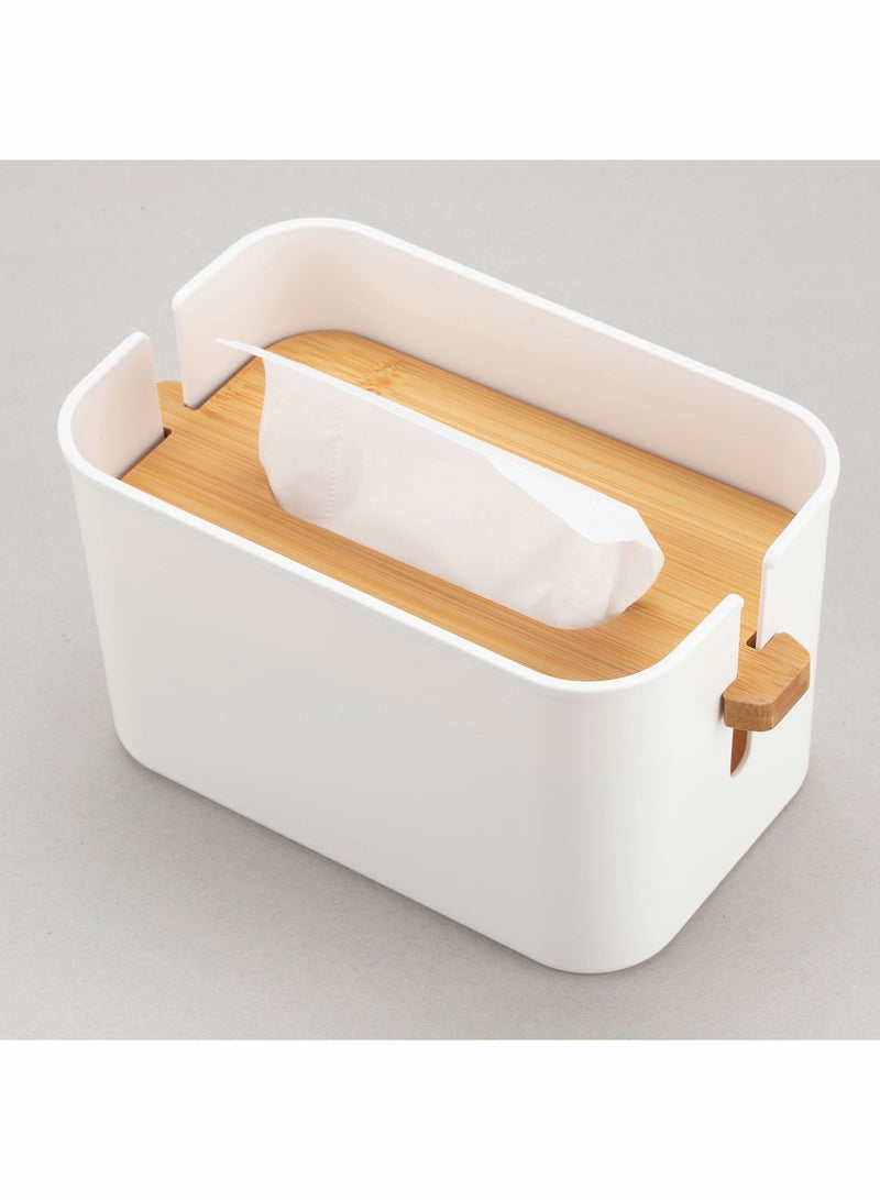 Y&D Box Cover for Disposable Paper Facial Tissues, Wooden Liftable lid Tissue Holder Storage on Bathroom Vanity, Countertop, Bedroom Dresser, Night Stand, Desk - Image 1