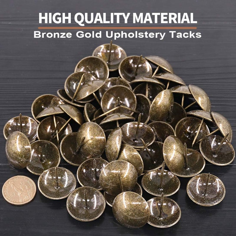 Keadic 60Pcs [ 1-3/16" in Diameter ] Antique Upholstery Tacks Furniture Nails Pins Assortment Kit for Upholstered Furniture Cork Board or DIY Projects - Bronze - Image 3