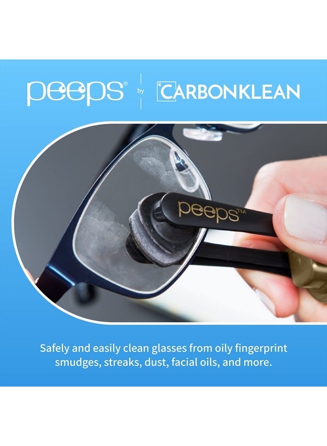 Peeps CarbonKlean Peeps Glasses Cleaner - for Eyeglasses, Reading Glasses, and More - Lens Cleaner with Carbon Microfiber Tech - Injected Blue - 1 Count (Pack of 1)  - Image 2