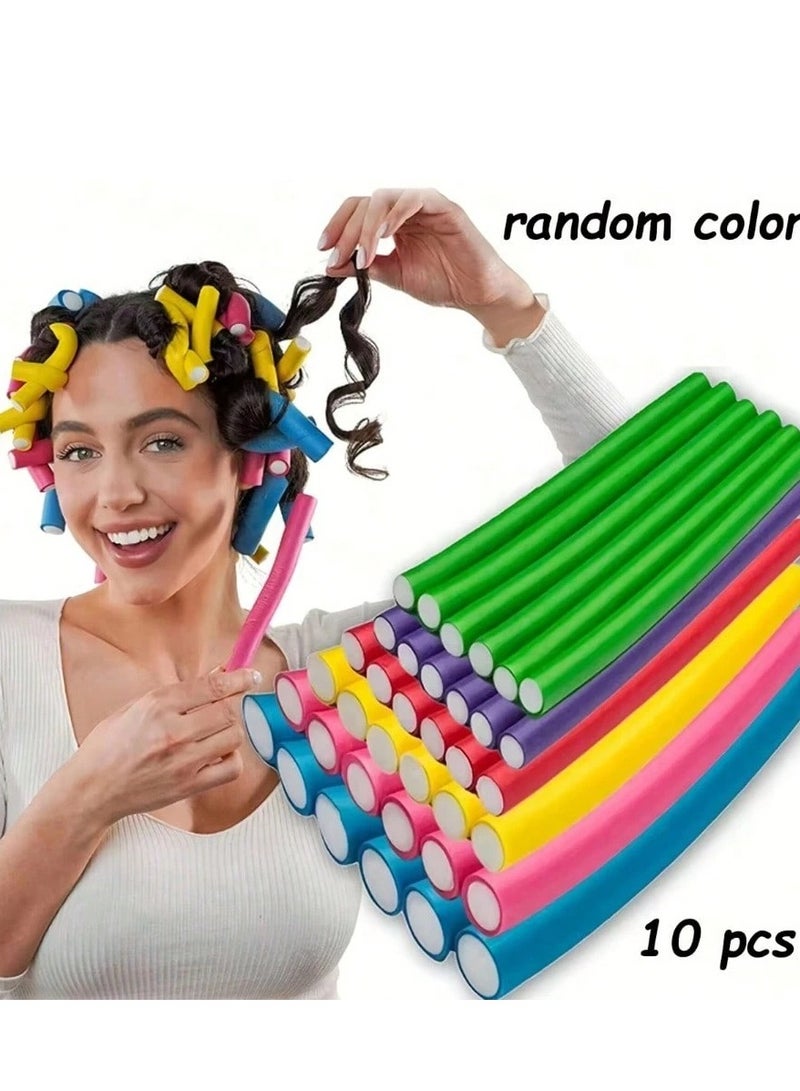 Shein Flexible Hair Curlers Set – 10 Pcs Random Colors Soft Rollers for Easy Hair Styling - Image 1