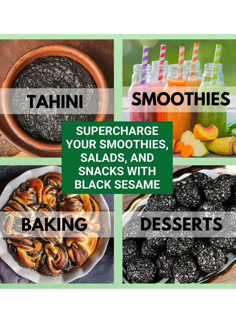Bliss of Earth Black Sesame Seeds 200g | Premium Unhulled Til Seeds | Calcium Rich Natural Superfood | Perfect for Baking Desserts Sushi Cooking & Toppings | Pure Raw Clean Seeds - Image 4