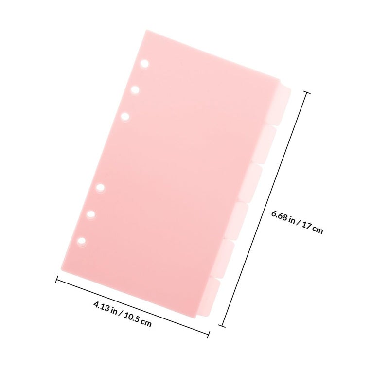 Purple A6 Plastic Binder Dividers 6pcs Set Detachable Index Pages for Notebook Planner Filing - Image 3