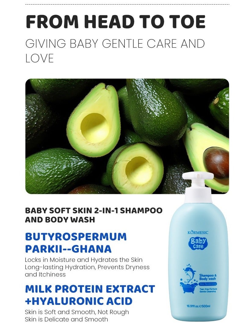Kormesic غسل لطيف للطفل وشامبو 500 مل-معتدل ومهدئ - Image 4