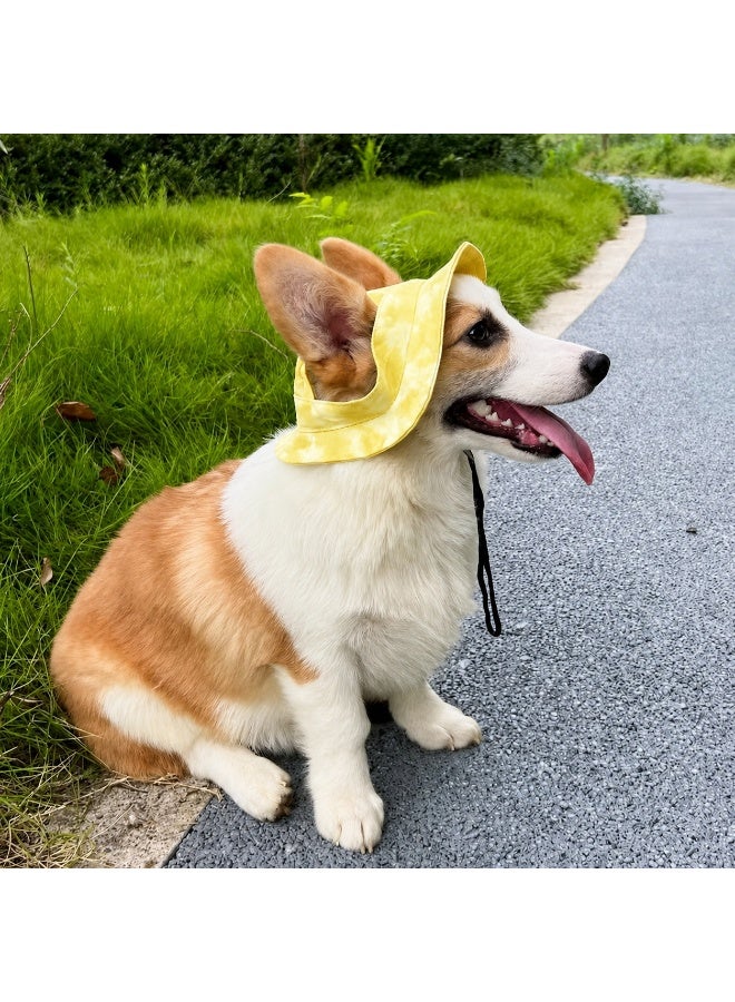 Pet Sun Visor Hat for Dogs and Cats, Adjustable Outdoor Sun Protection Cap with Ear Openings and Chin Strap, Lightweight Pet Summer Hat(Size: L) - Image 3