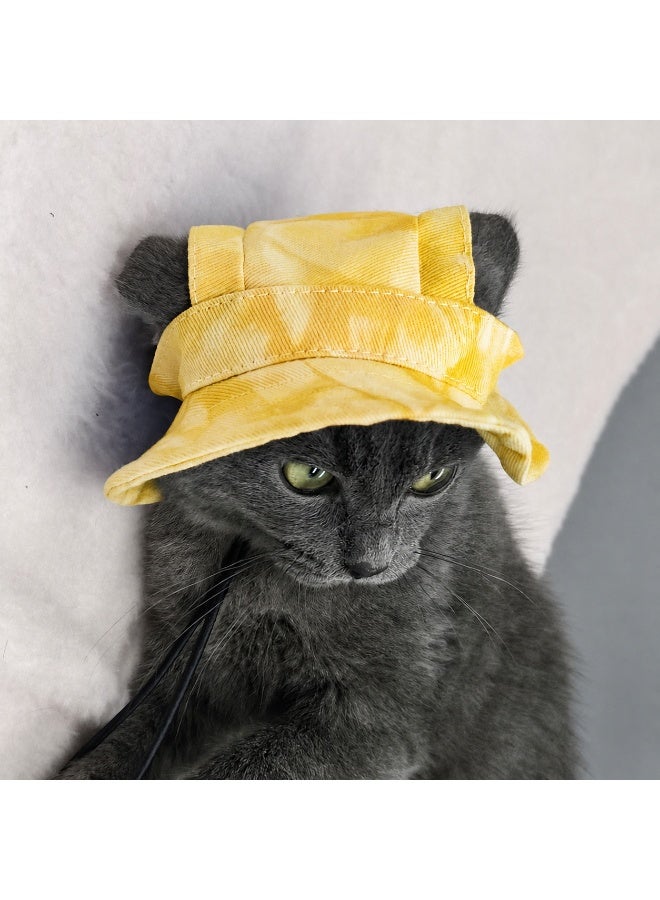Pet Sun Visor Hat for Dogs and Cats, Adjustable Outdoor Sun Protection Cap with Ear Openings and Chin Strap, Lightweight Pet Summer Hat(Size: L) - Image 2