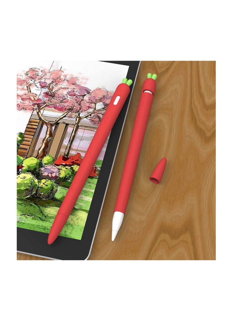 SYOSI Compatible for Apple Pencil Sleeve 2nd Generation Holder, Carrot Shaped Stylus Sleeve Cover Silicone Screen Touch Pen Grip Holder Compatible for Apple Pencil - Image 2