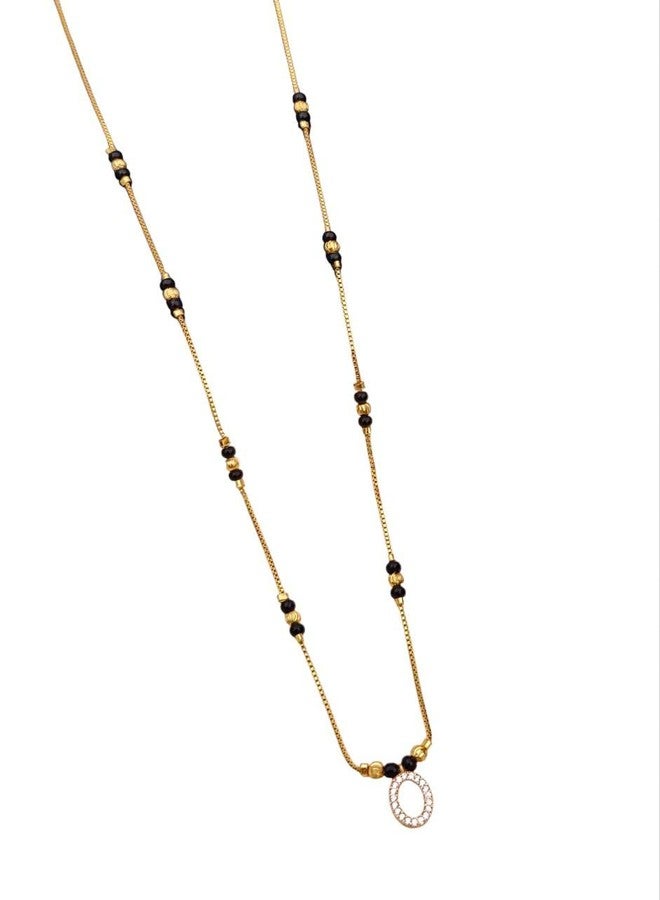 sweeply Elegant Black Bead Mangalsutra Chain for Women | Lightweight Daily, Wear Jewelry | Traditional Gold-Tone Design, Best Birthday Gift, perfect for Anniversary, Mother's Day gift, Valentine Gift, Gift for Diwali - Image 1