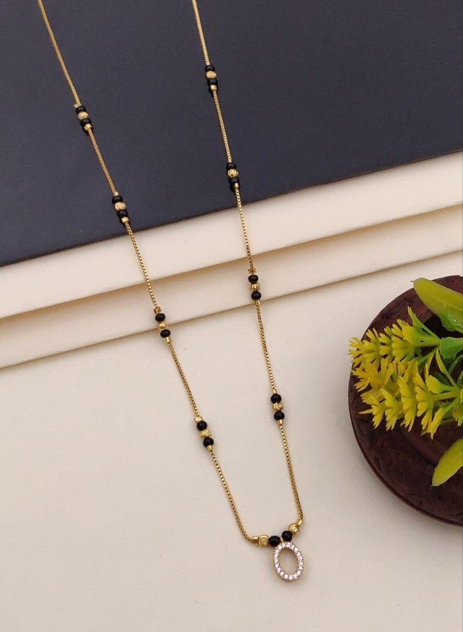 sweeply Elegant Black Bead Mangalsutra Chain for Women | Lightweight Daily, Wear Jewelry | Traditional Gold-Tone Design, Best Birthday Gift, perfect for Anniversary, Mother's Day gift, Valentine Gift, Gift for Diwali - Image 2